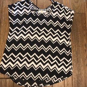 Black and white striped blouse